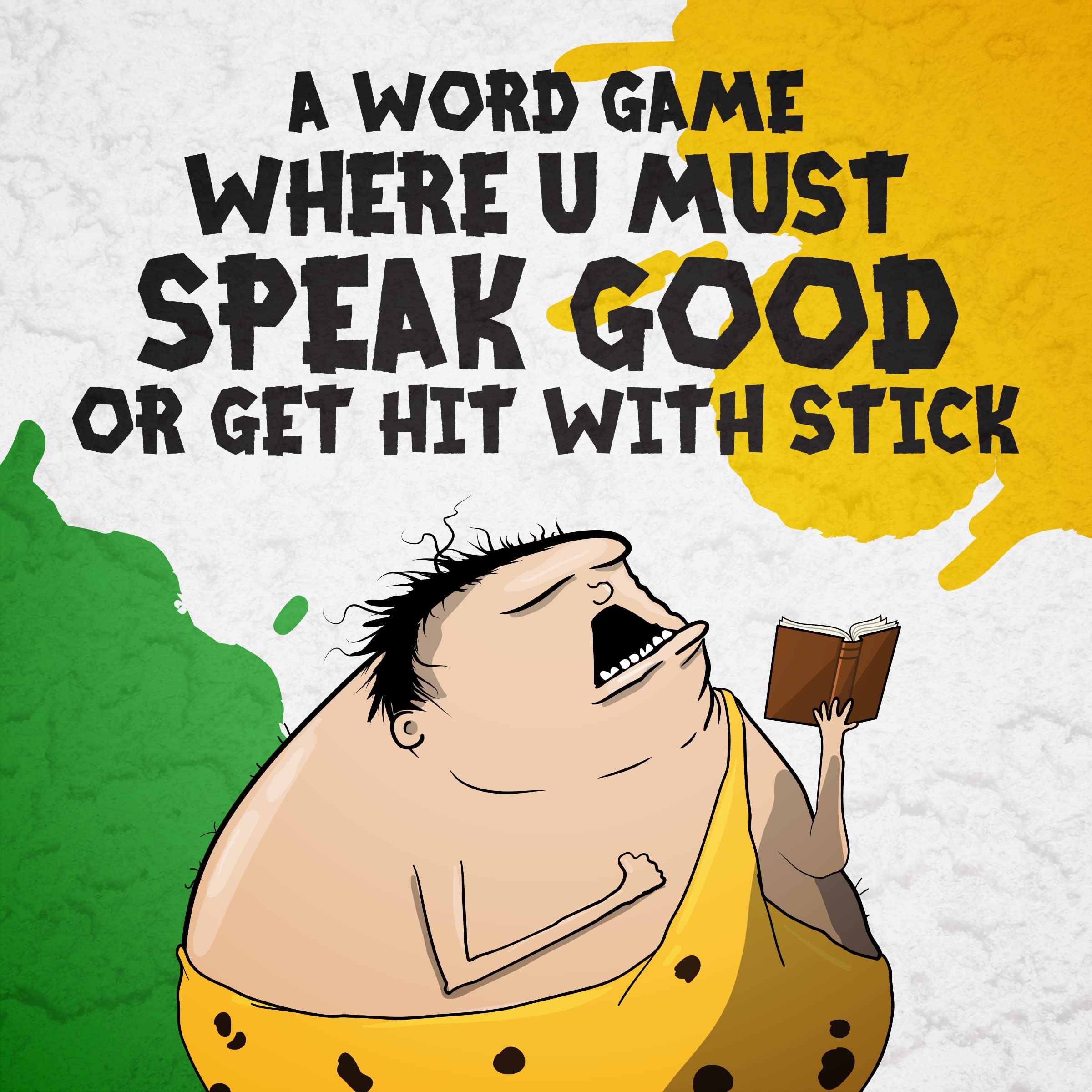 Exploding Kittens Poetry for Neanderthals expansion card spread shows 500 new phrases for fresh clues.