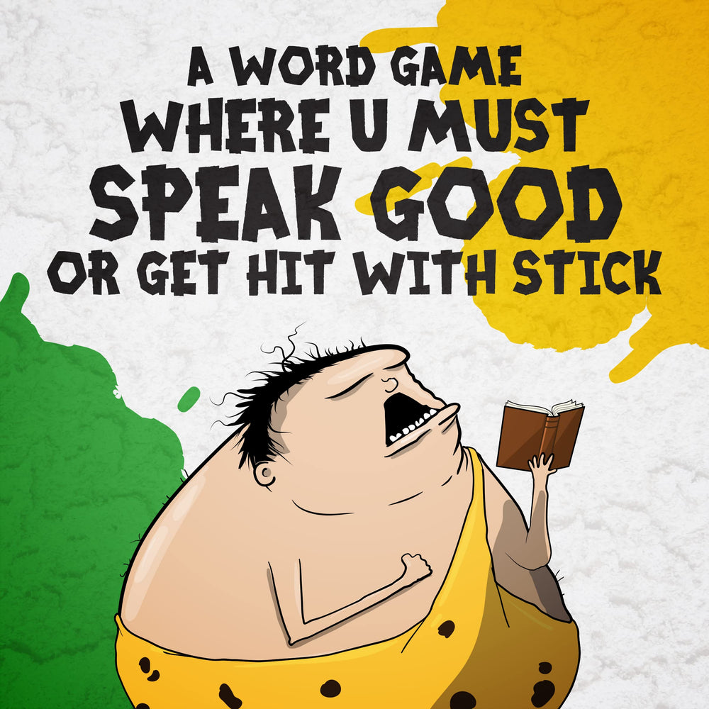 Exploding Kittens Poetry for Neanderthals expansion card spread shows 500 new phrases for fresh clues.