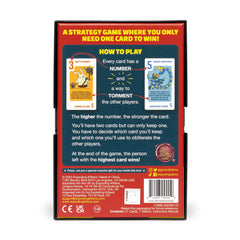 Box contents of Exploding Kittens Power Hungry Pets: 21 cards and 7 tokens