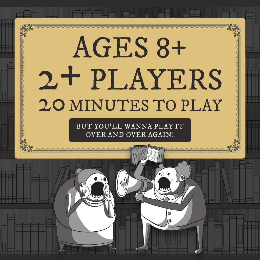 Exploding Kittens Really Loud Librarians two librarian figures enable two-player fun.