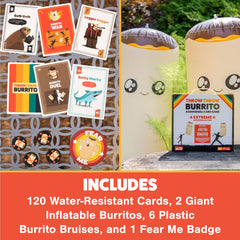 Exploding Kittens three-foot burrito ready for dramatic outdoor throws