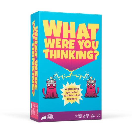 Exploding Kittens What Were You Thinking board setup for quick clue play