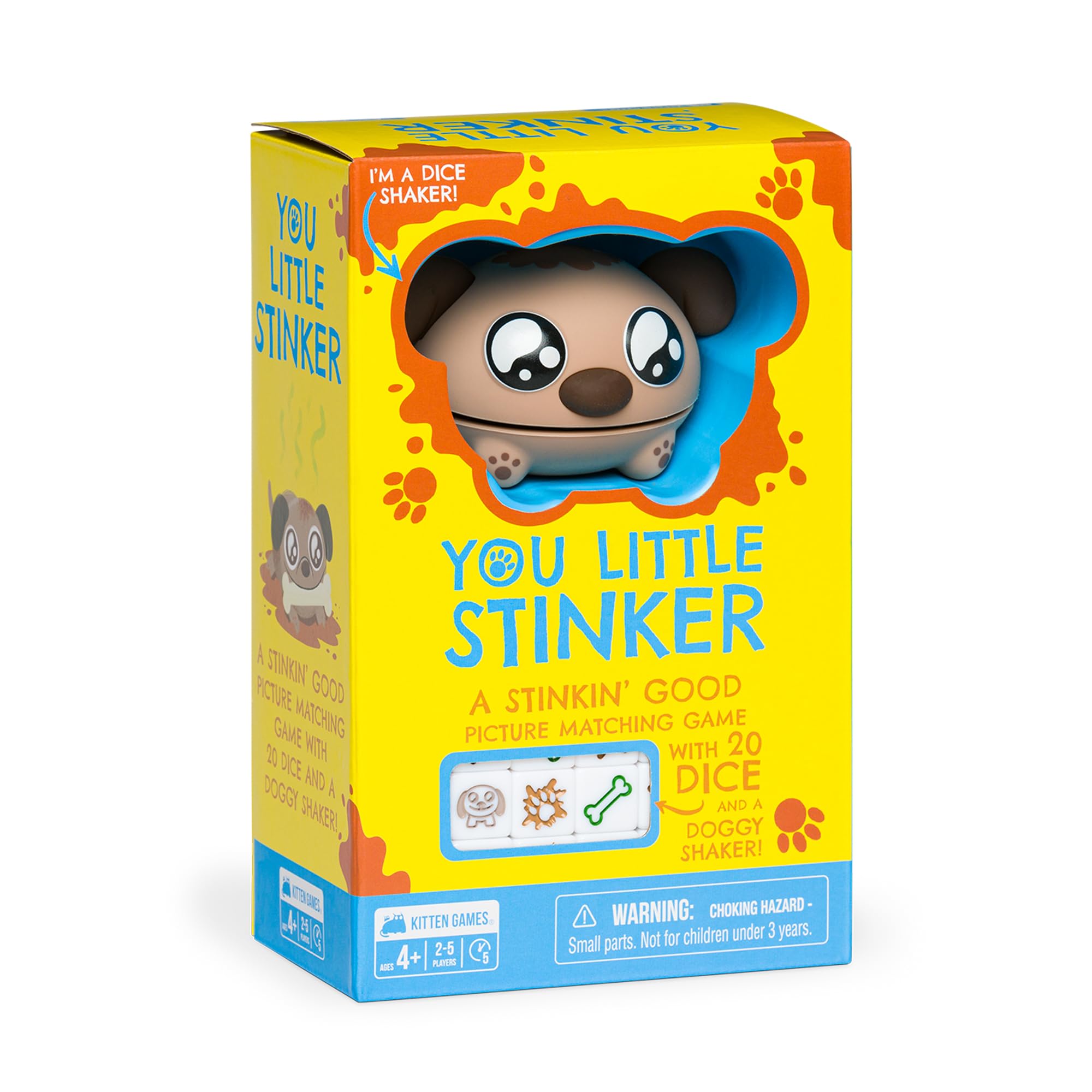 Exploding Kittens You Little Stinker Doggy Shaker in action for easy kid friendly play