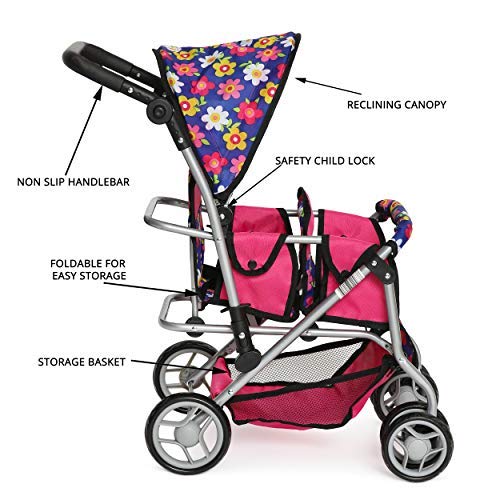 Exquisite Buggy Diaper Bag and storage basket keep doll essentials organized.