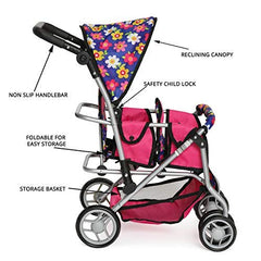 Exquisite Buggy Diaper Bag and storage basket keep doll essentials organized.