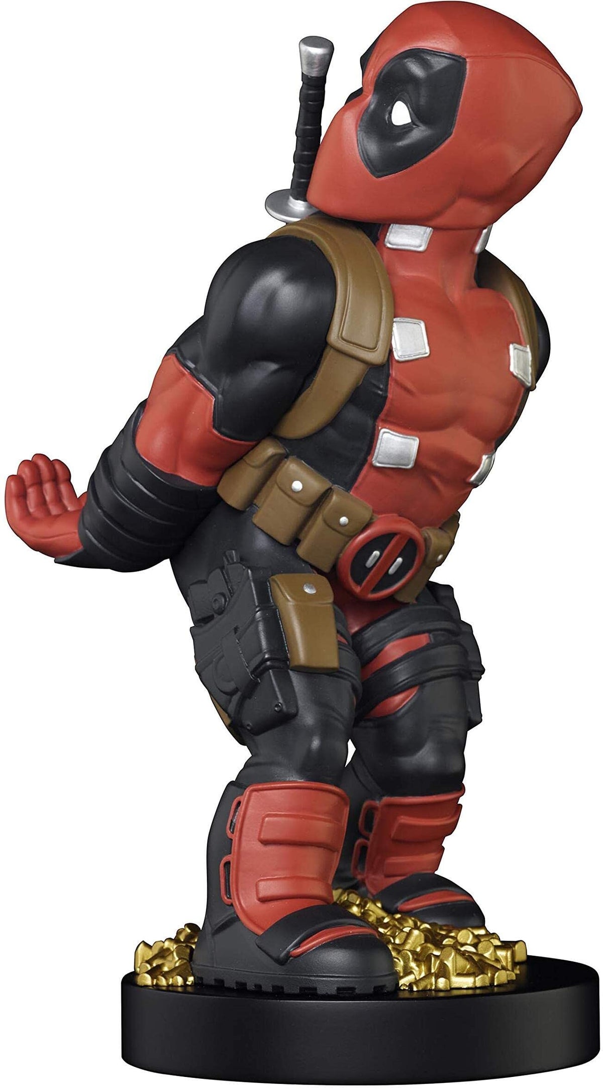 Exquisite Gaming Deadpool rear view stand securely holds phones and remotes.
