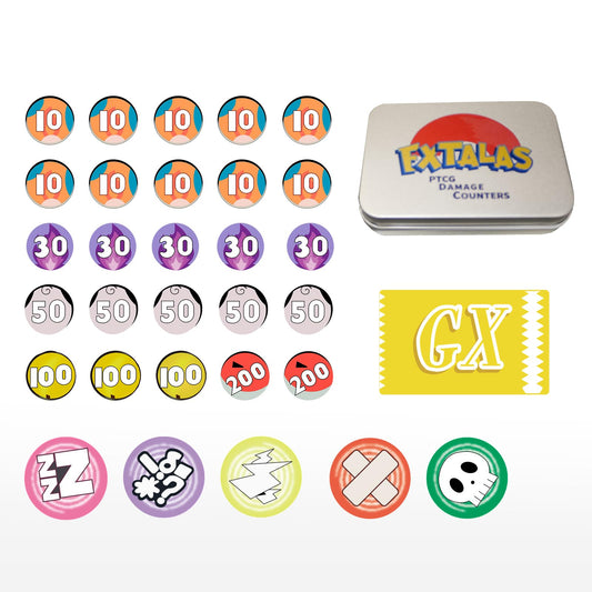 Extalas 31 acrylic tokens for damage and status tracking with premium clarity.