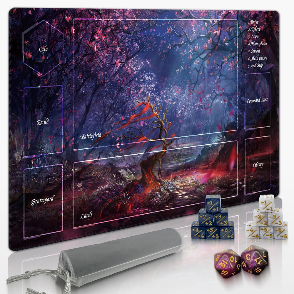 Extalas MTG Playmat 24x14 inch full battle layout protects cards during epic games.