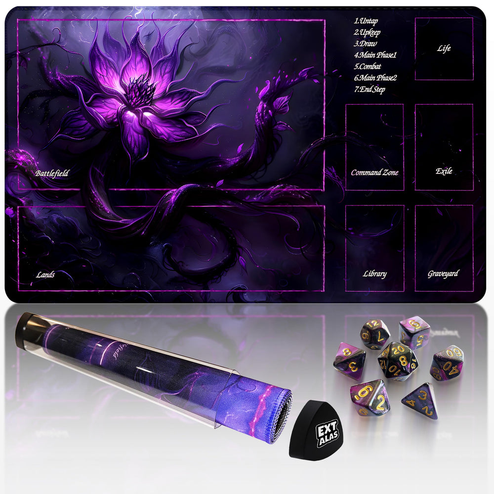 Extalas MTG Playmat 24x14-inch with vivid art for immersive battles.