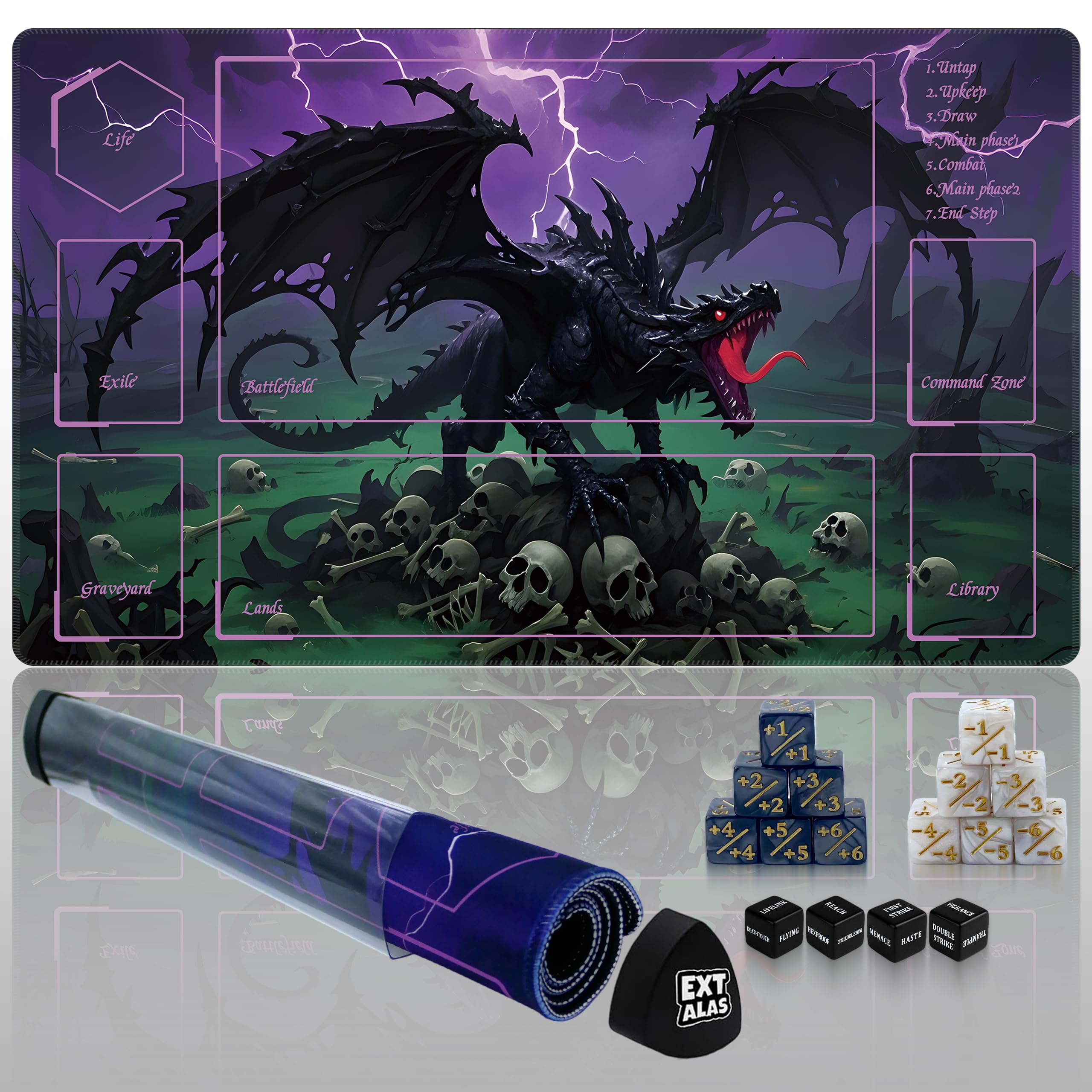 Extalas MTG Playmat front view with smooth surface for consistent card moves