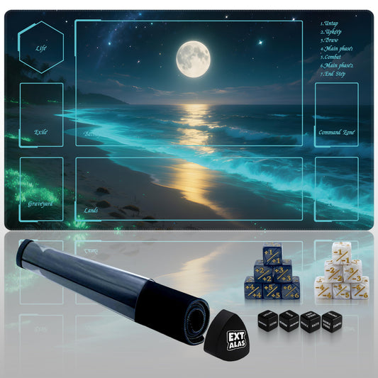 Extalas MTG Playmat Moonlit Coast full surface enhances card visibility and epic battle immersion