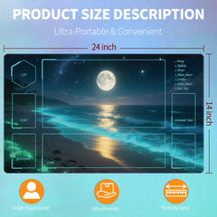 Extalas MTG Playmat Moonlit Coast non-slip base keeps cards steady during fast-paced duels