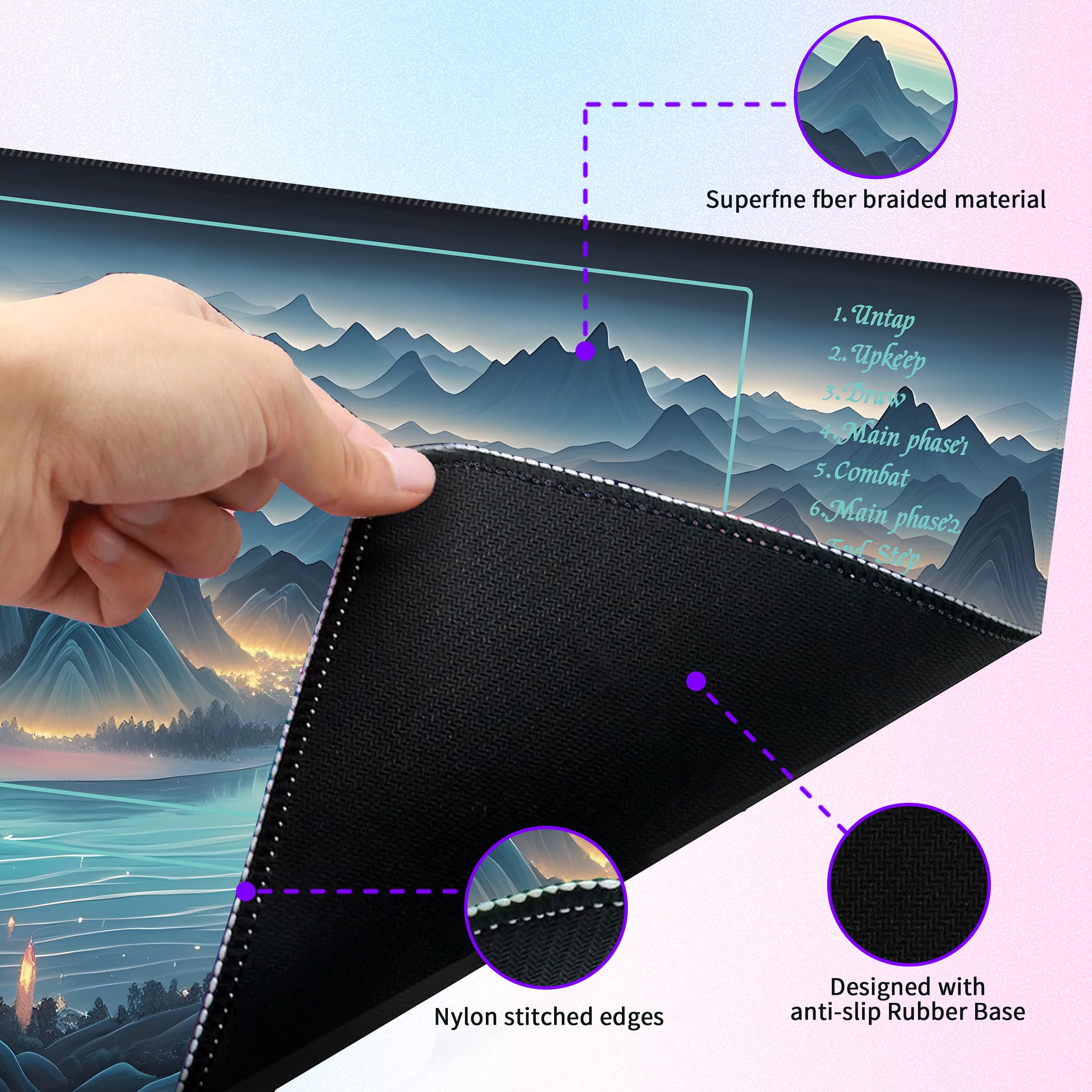 Extalas MTG Playmat non-slip base stabilizes fast rounds