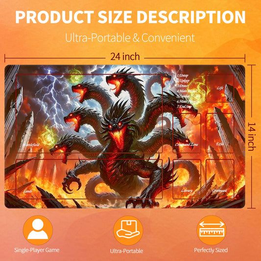 Extalas MTG playmat with non-slip base prevents shifting during play.