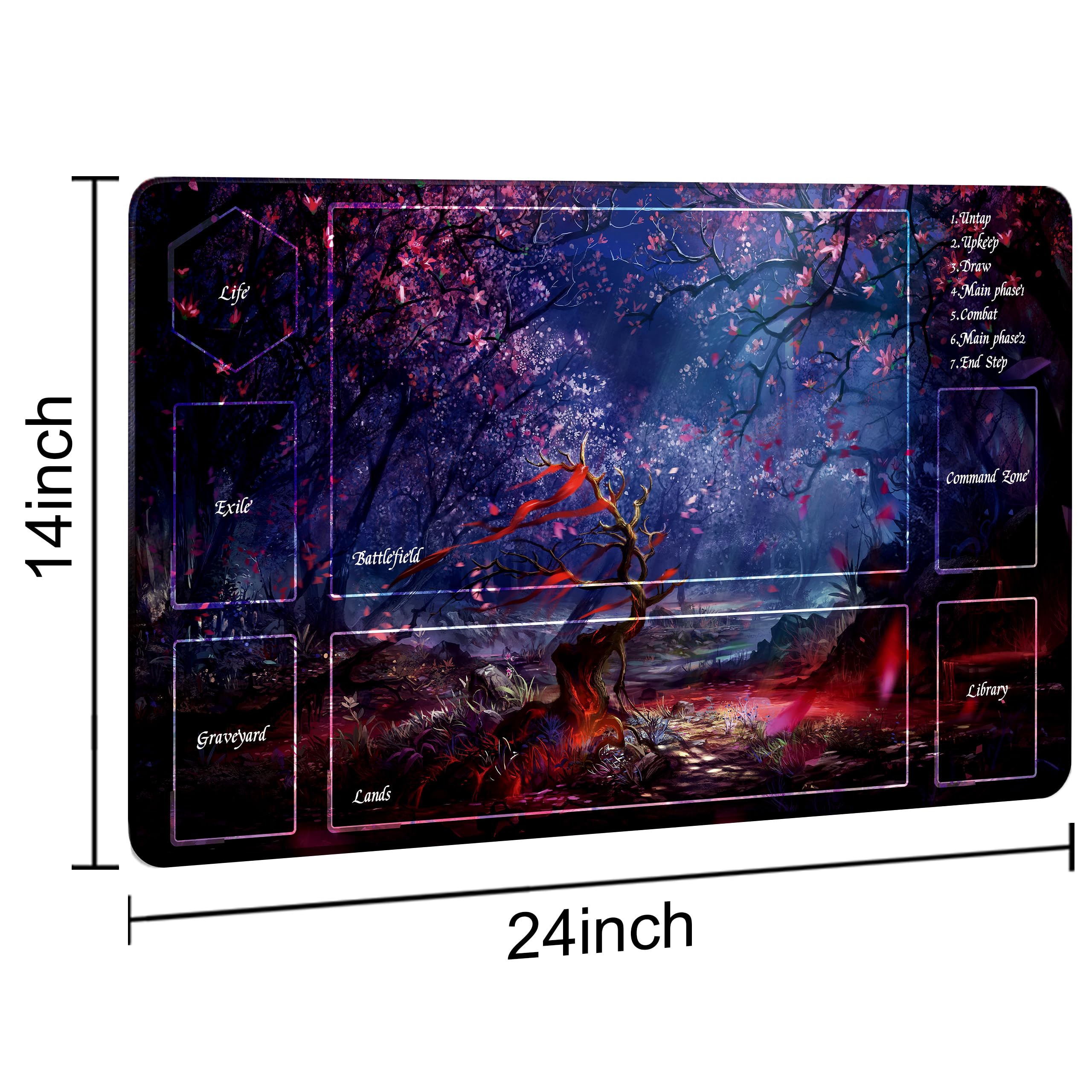 Extalas MTG Playmat with non-slip base stabilizing a fast-paced duel.