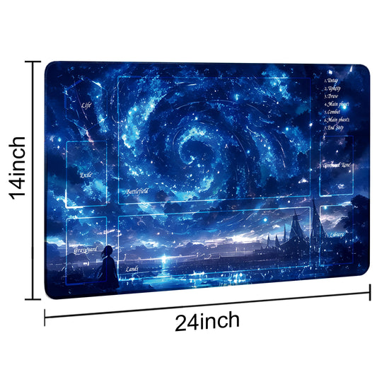 Extalas MTG Playmat Starry Sky close-up detail showing vibrant artwork for immersive gameplay.