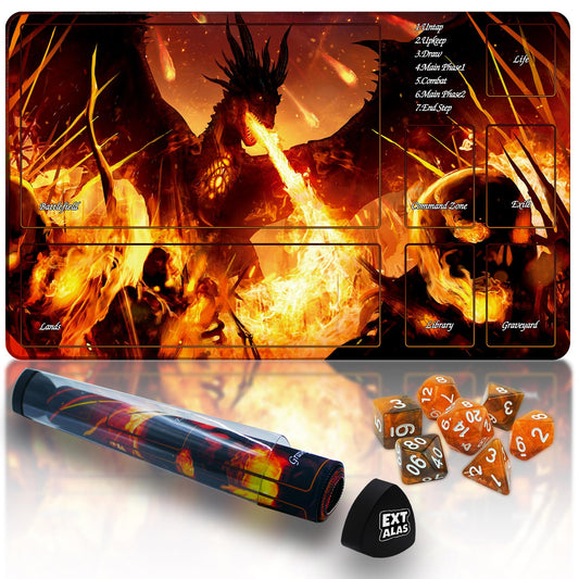 Extalas MTG playmat with zones provides organized space for epic battles.