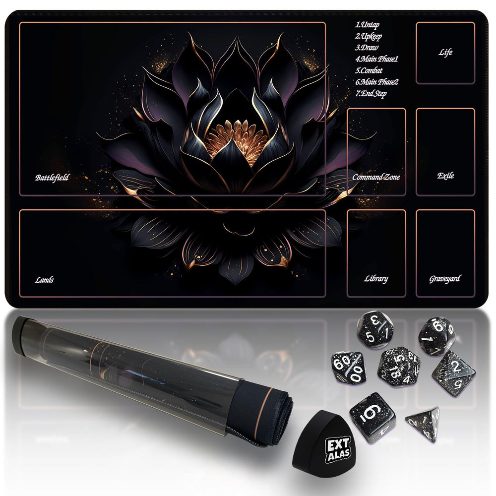 Extalas MTG playmat with zones, ideal for organized card play.