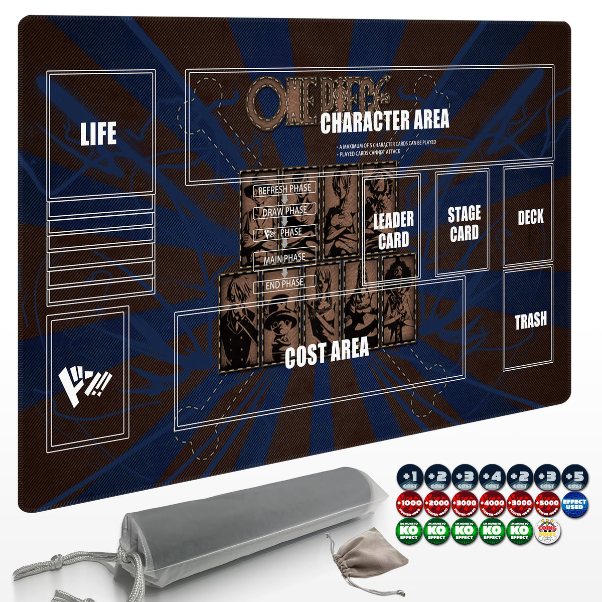 Extalas One Piece Playmat with non-slip surface for steady solo gameplay