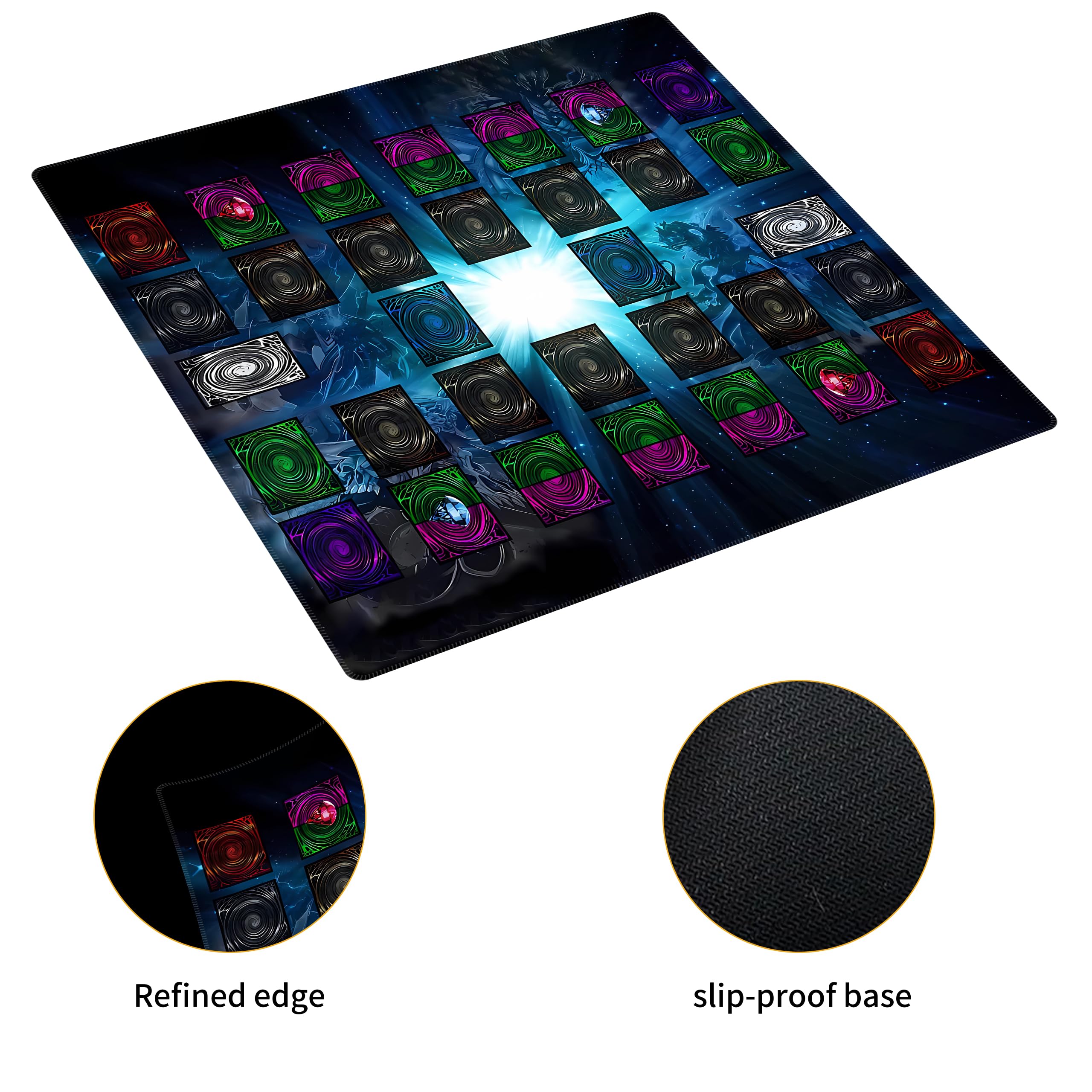 Extalas original art designs on playmat add personalized flair to duels.
