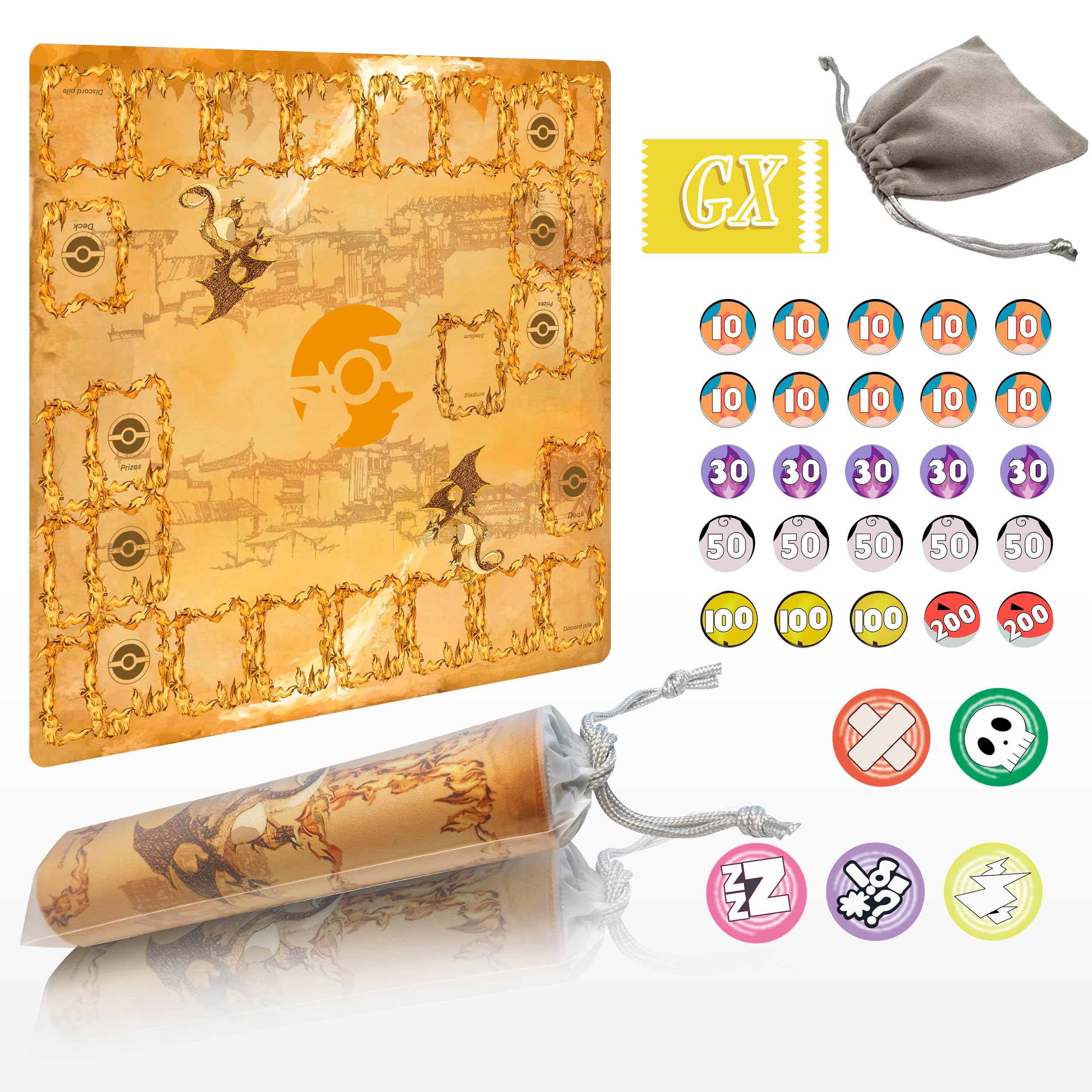 Extalas playmat demonstrates the two-player layout for organized battles.