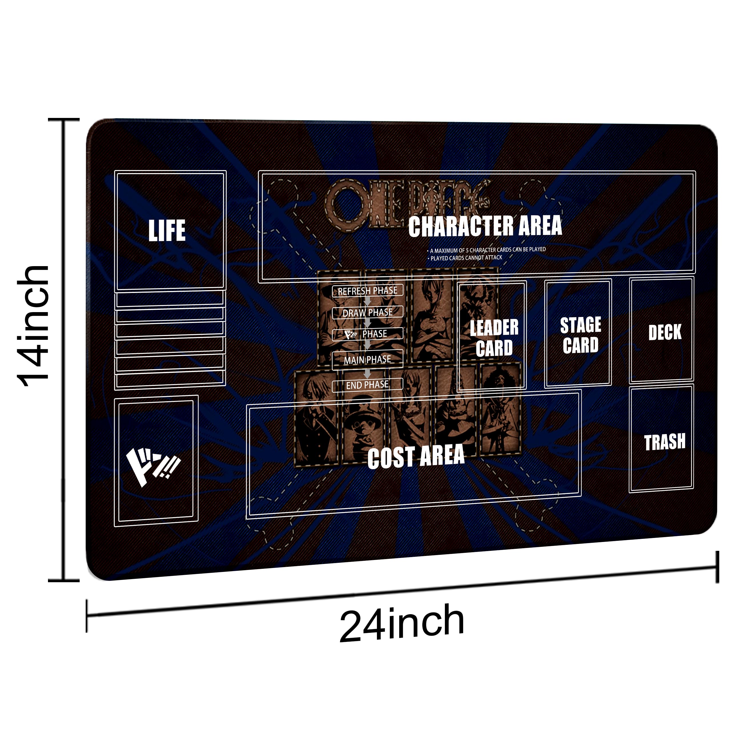 Extalas playmat with zone design keeps cards neatly organized during practice