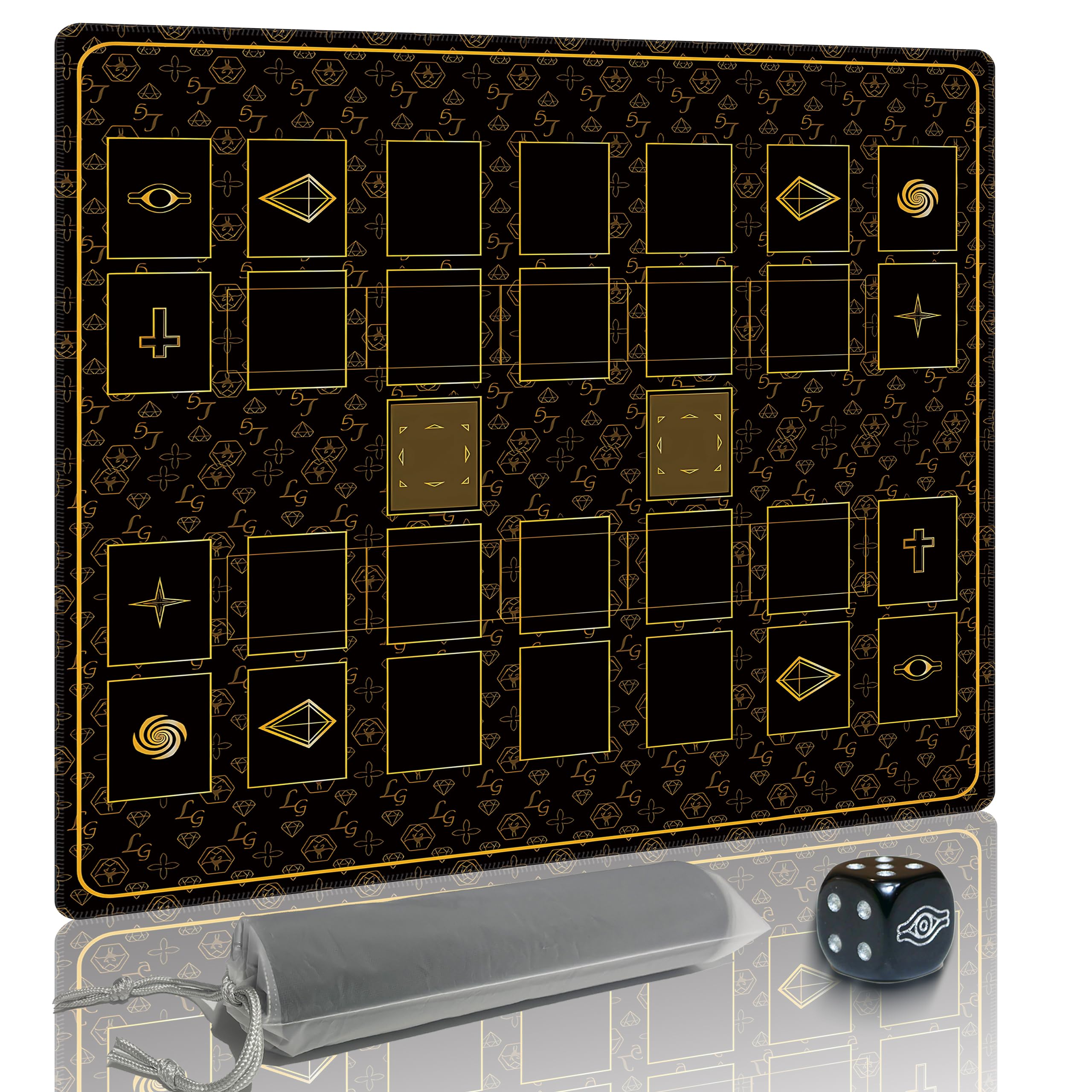 Extalas stitched Yugioh playmat showing solo play layout with Master Rule zones