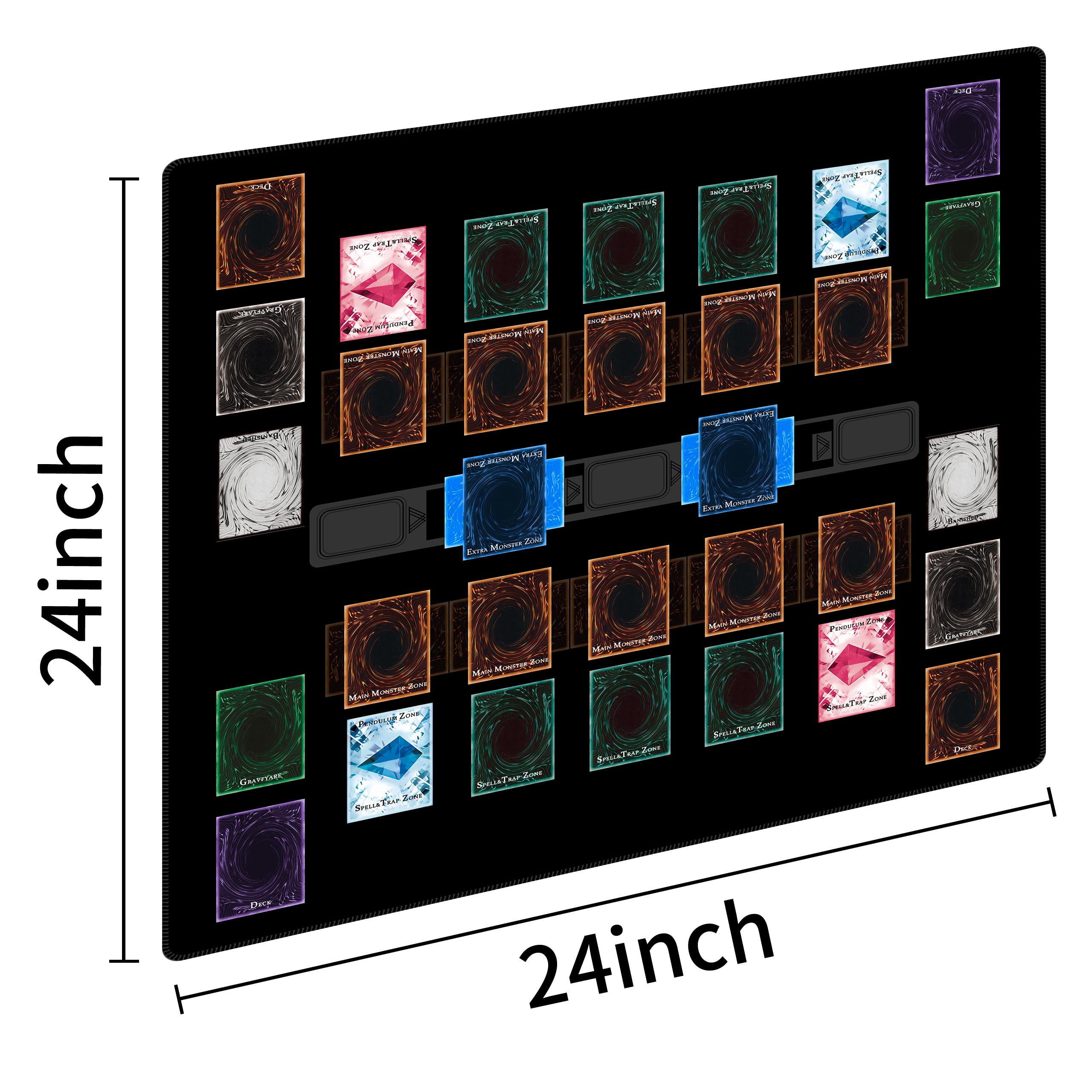 Extalas two-player playmat 24x24 inches provides ample space for duels.