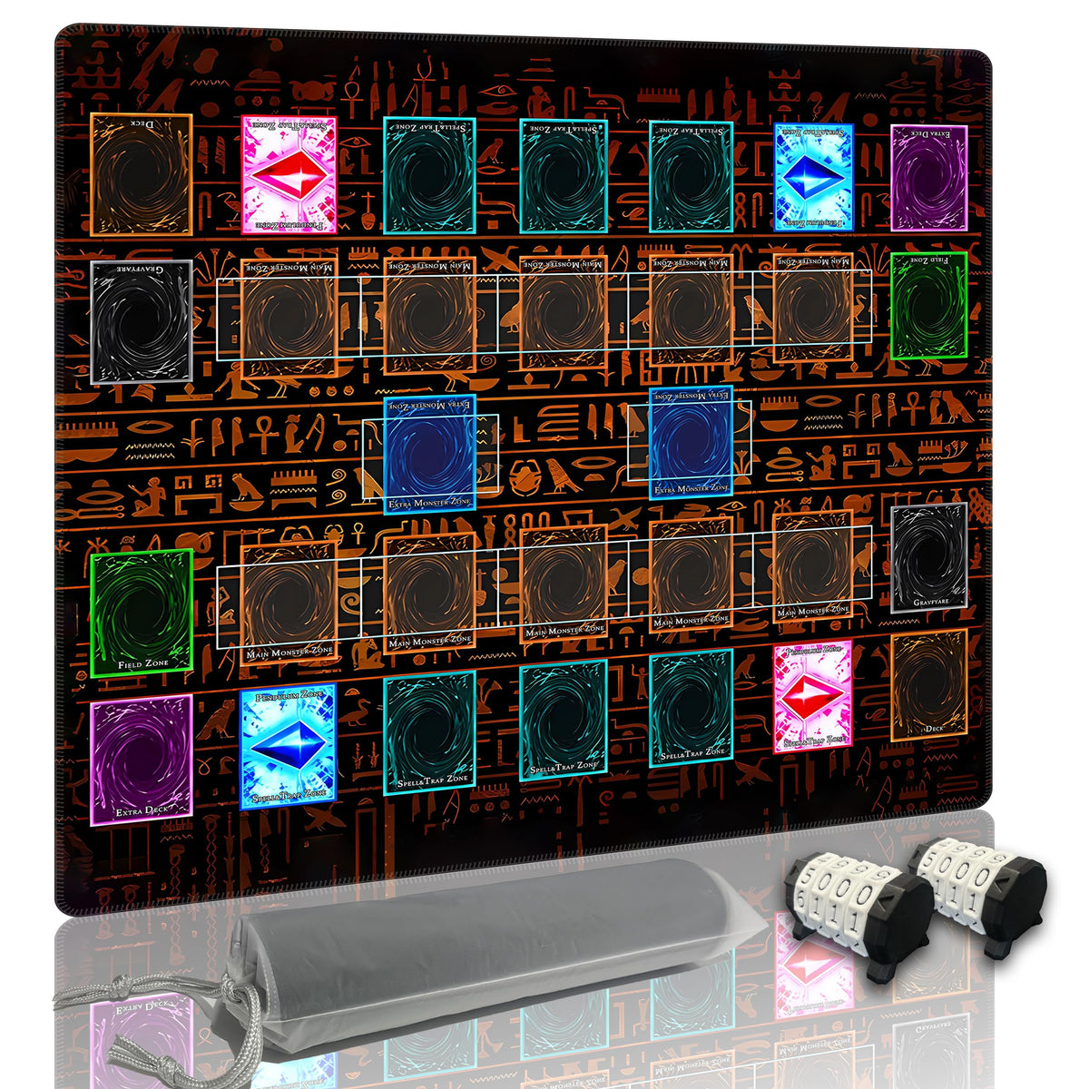 Extalas Yugioh playmat featuring original art design for a personalized duel setup.