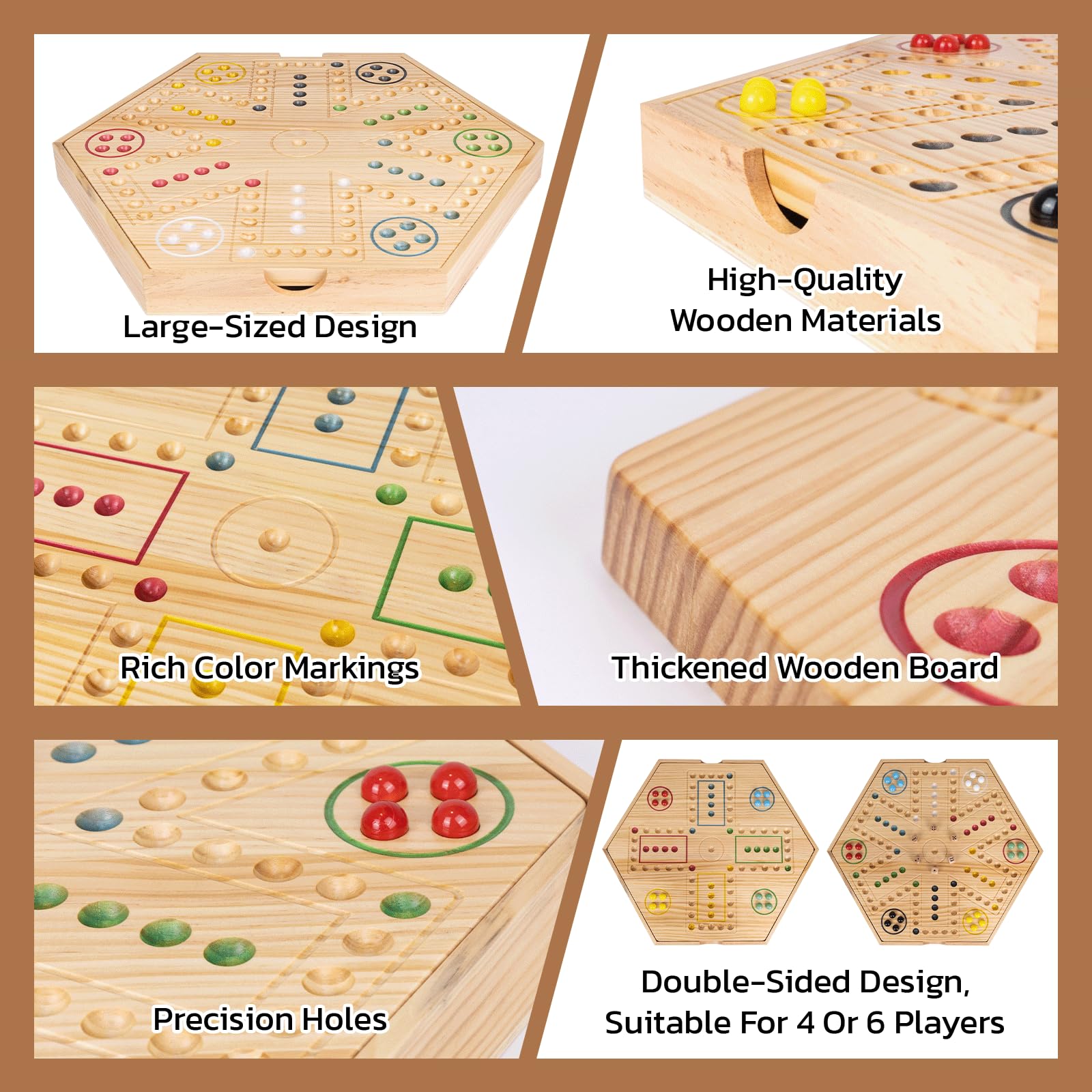 Extguds Wahoo board game includes eight dice for fast-paced rounds.
