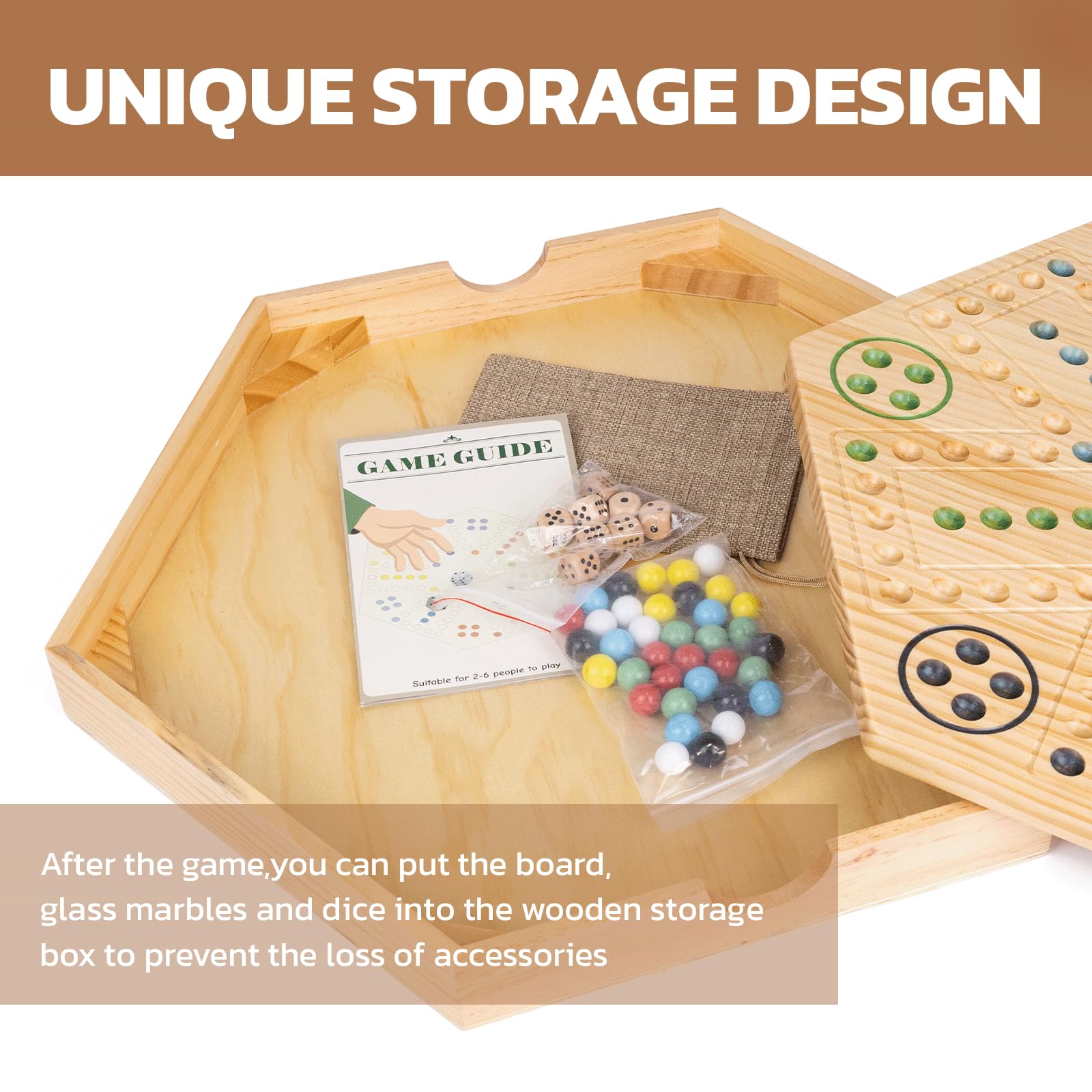 Extguds Wahoo board game wooden base provides sturdy construction.
