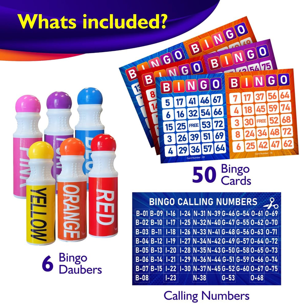 EXTRIC Bingo Game cards with bright designs for easy number tracking.