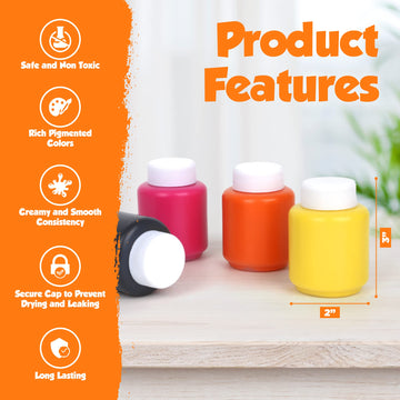 EXTRIC Kids Paint Set eight colors ideal for classroom projects and family crafts