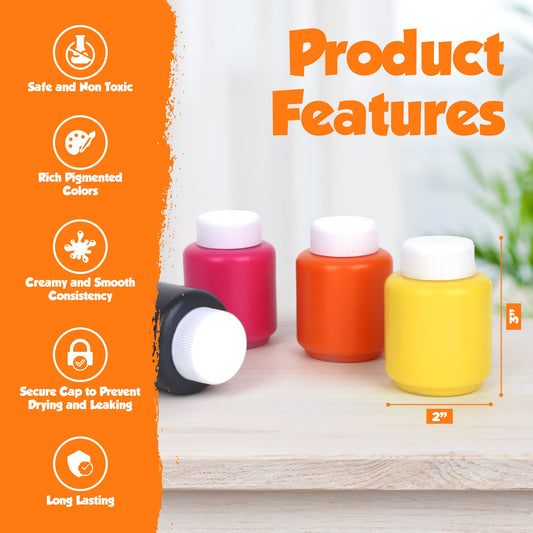 EXTRIC Kids Paint Set eight colors ideal for classroom projects and family crafts