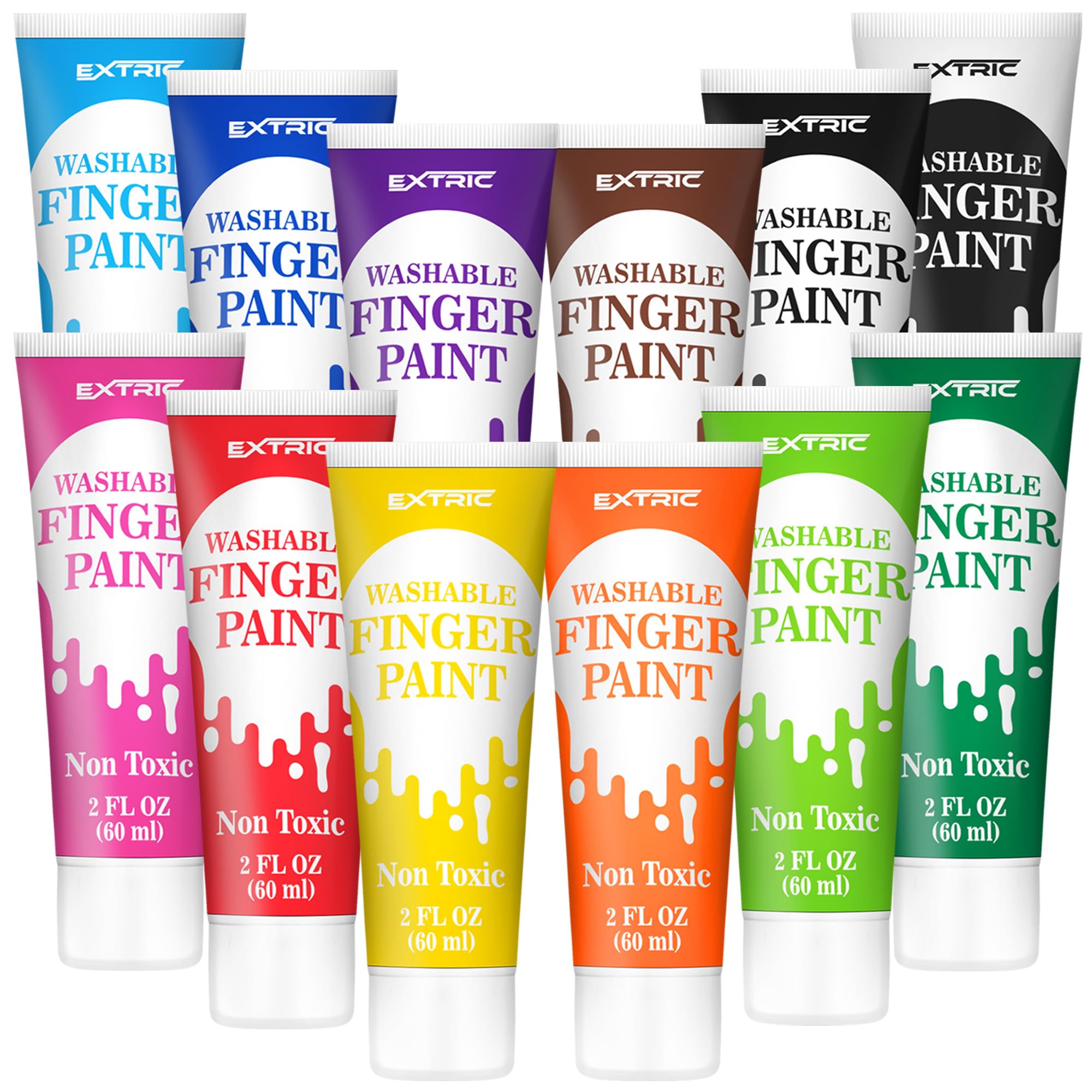 EXTRIC Washable Finger Paint for Toddlers — vibrant, safe, mess-free art.