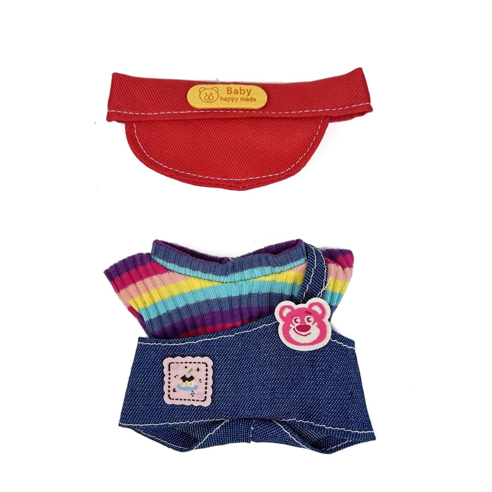 Eyancotoi 17cm doll clothes suspenders and pants ensemble supports easy outfit changes.