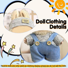 Eyancotoi 17cm doll suspenders pants secure a cute, ready-to-wear look