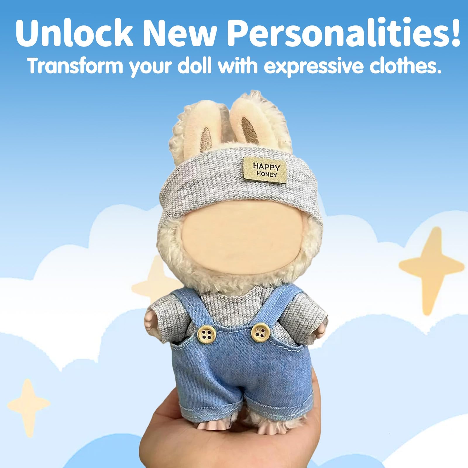 Eyancotoi 17cm doll outfit on doll demonstrates snug, pose-friendly fit