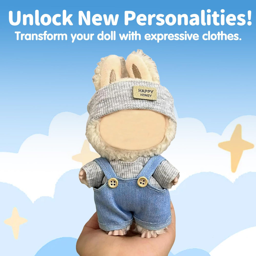 Eyancotoi 17cm doll outfit on doll demonstrates snug, pose-friendly fit