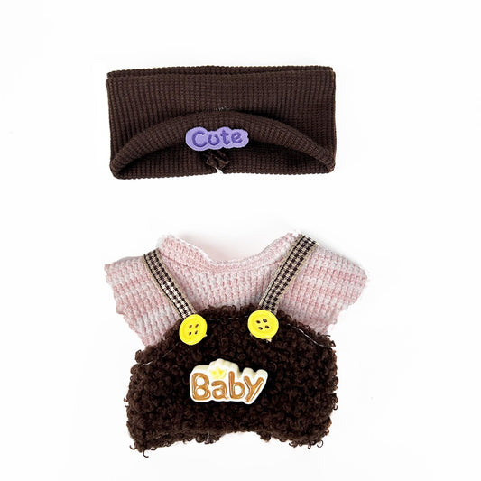 Eyancotoi 17 cm doll clothes set with hat and top, suspenders, and pants for versatile play.