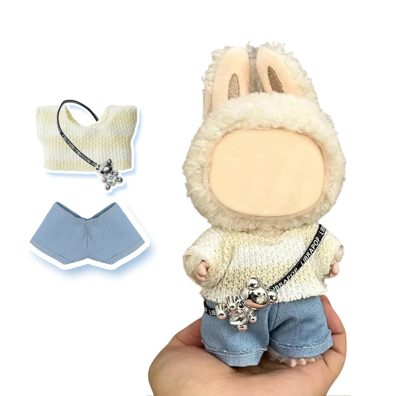 Eyancotoi sweater on a 17cm doll for quick dressing and cozy play.