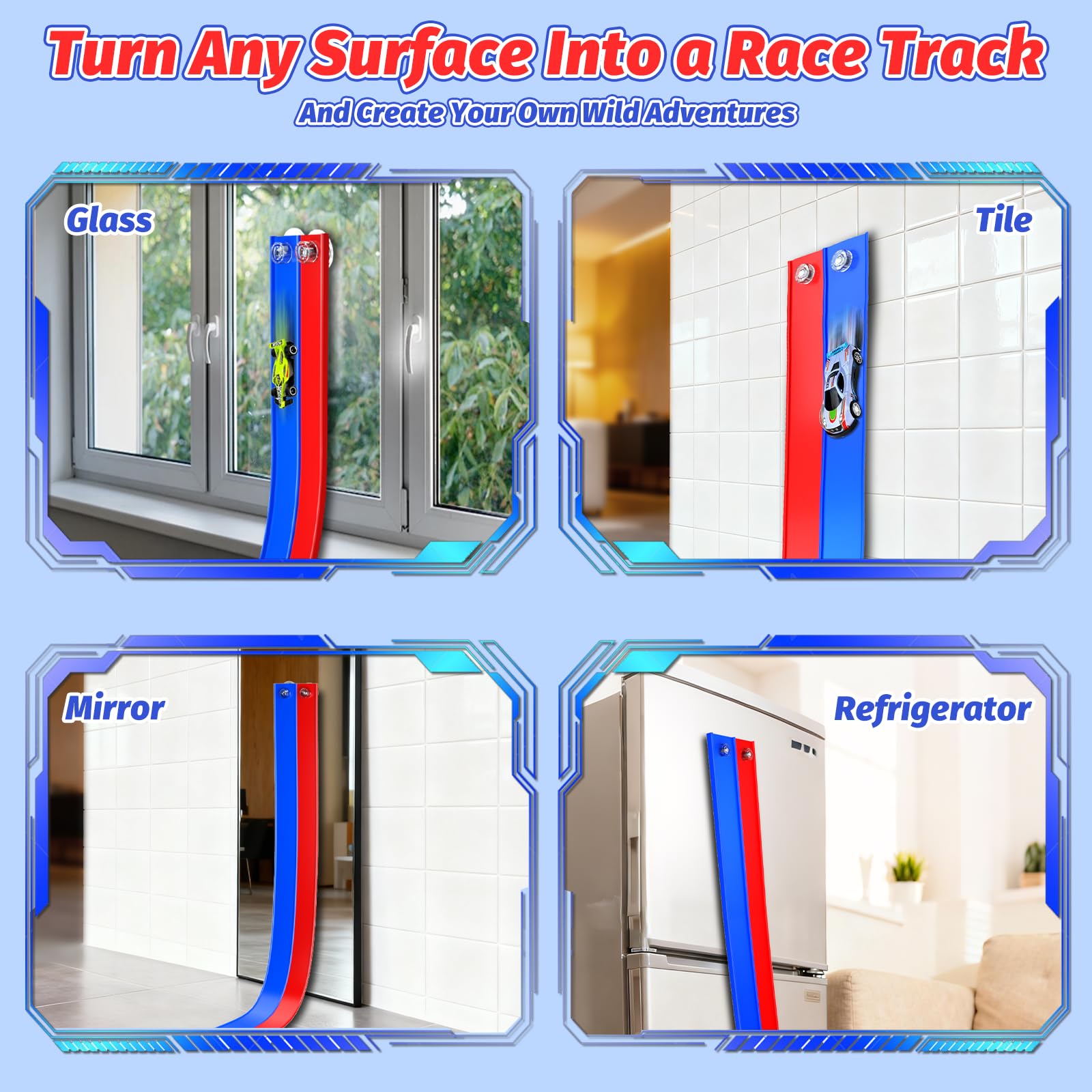Most 1:64 scale die-cast cars fit the EYEFEAT track without extra assembly.