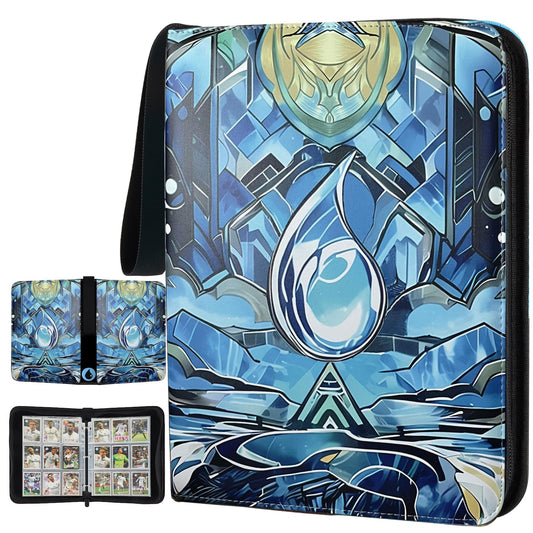 EYEGLEAM blue card binder front view with 9-pocket pages for MTG and TCG cards
