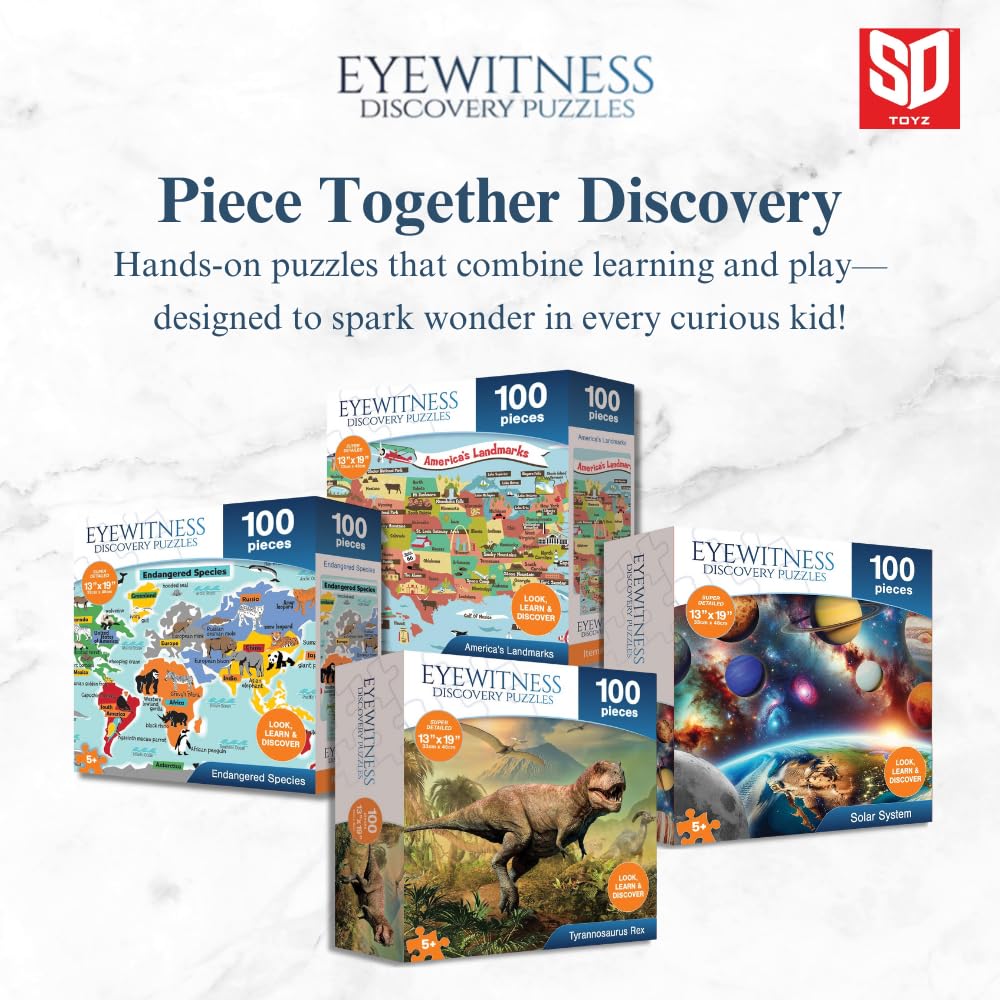 Eyewitness Discovery Puzzle african elephant image enhances spatial reasoning with large pieces.