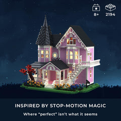 EYICA Pink Palace House open-back interiors reveal furnished rooms for photo dioramas.