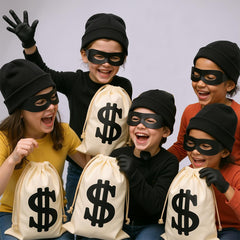 Durable canvas Eyllaaoo money bags for long-lasting decor and props.