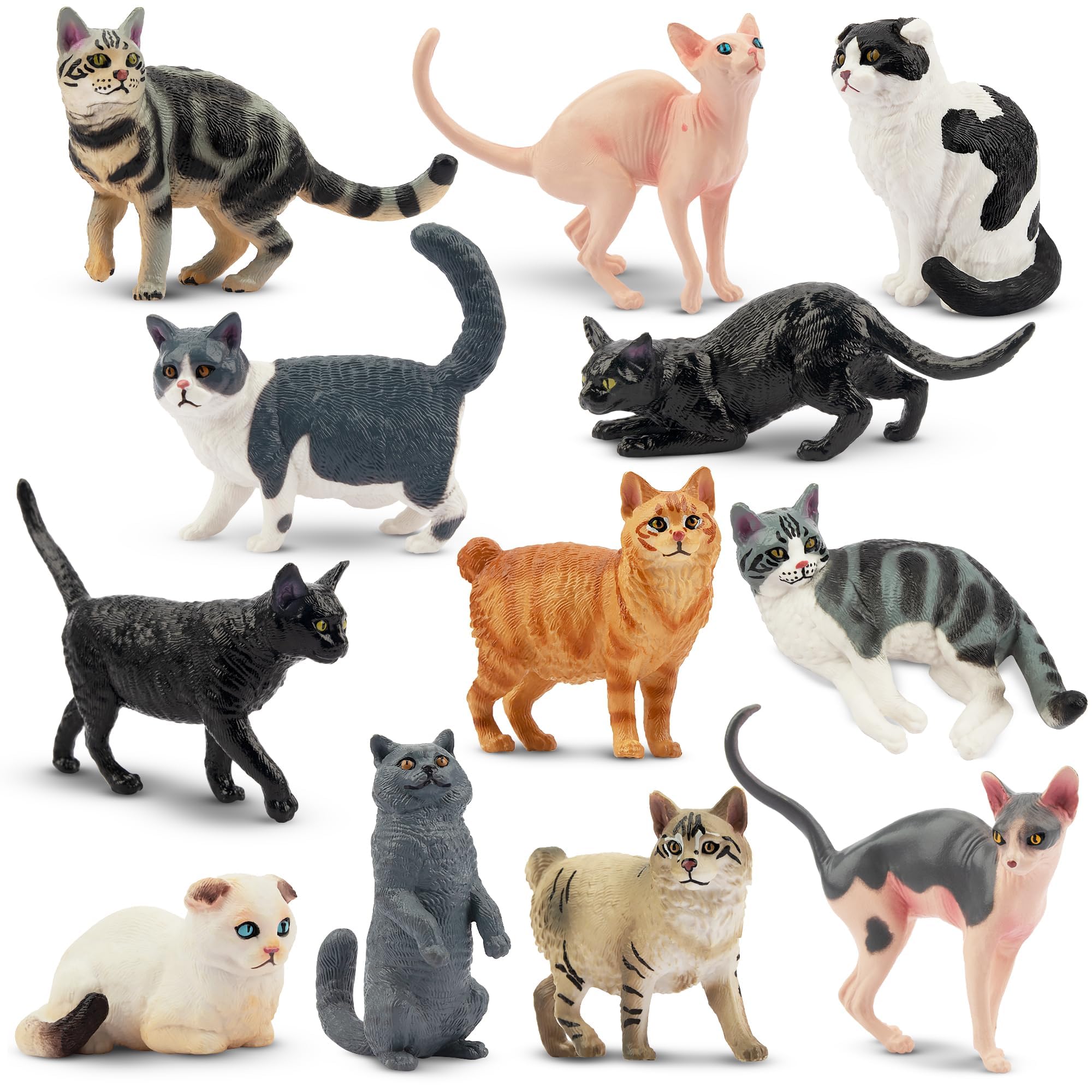 EYSCOTA American Bobtail cat figurine for imaginative play.