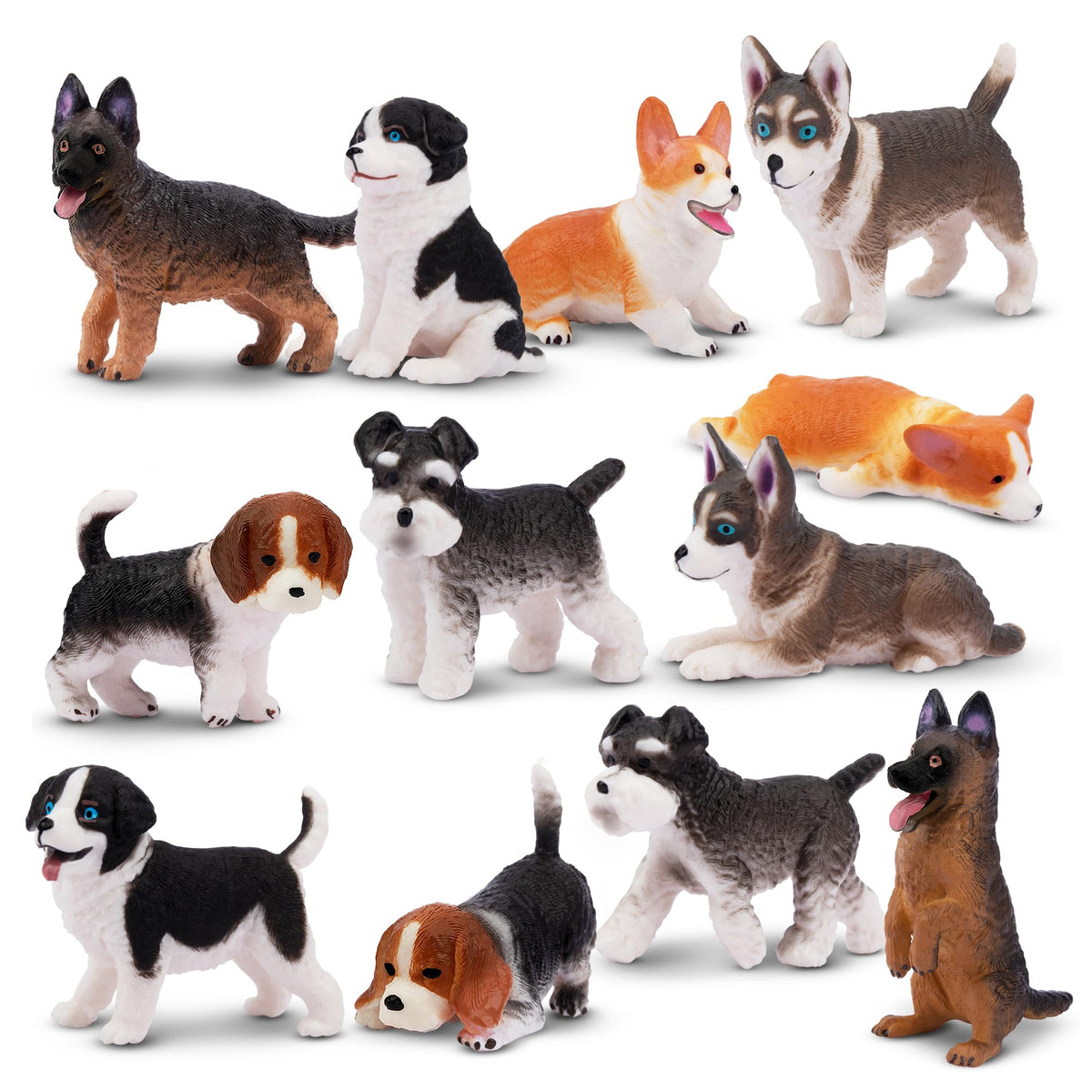 EYSCOTA corgi front view dog figurines for cake toppers and play