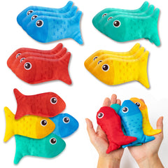 EYxsaxenk fish-shaped beanbags for tossing, ideal for outdoor play and group fun.