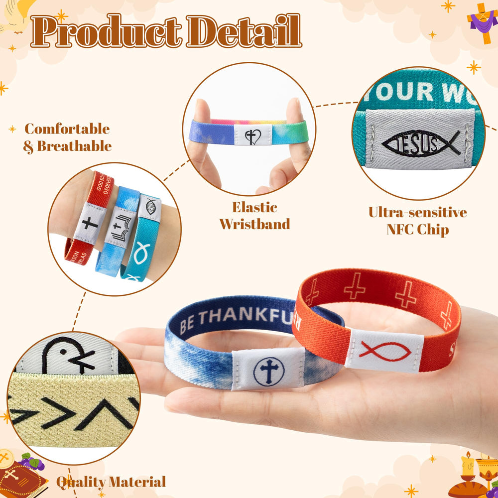 EYxsaxenk NFC Bible Verse Bracelet blue skies design suits casual wear and uplifting moments.